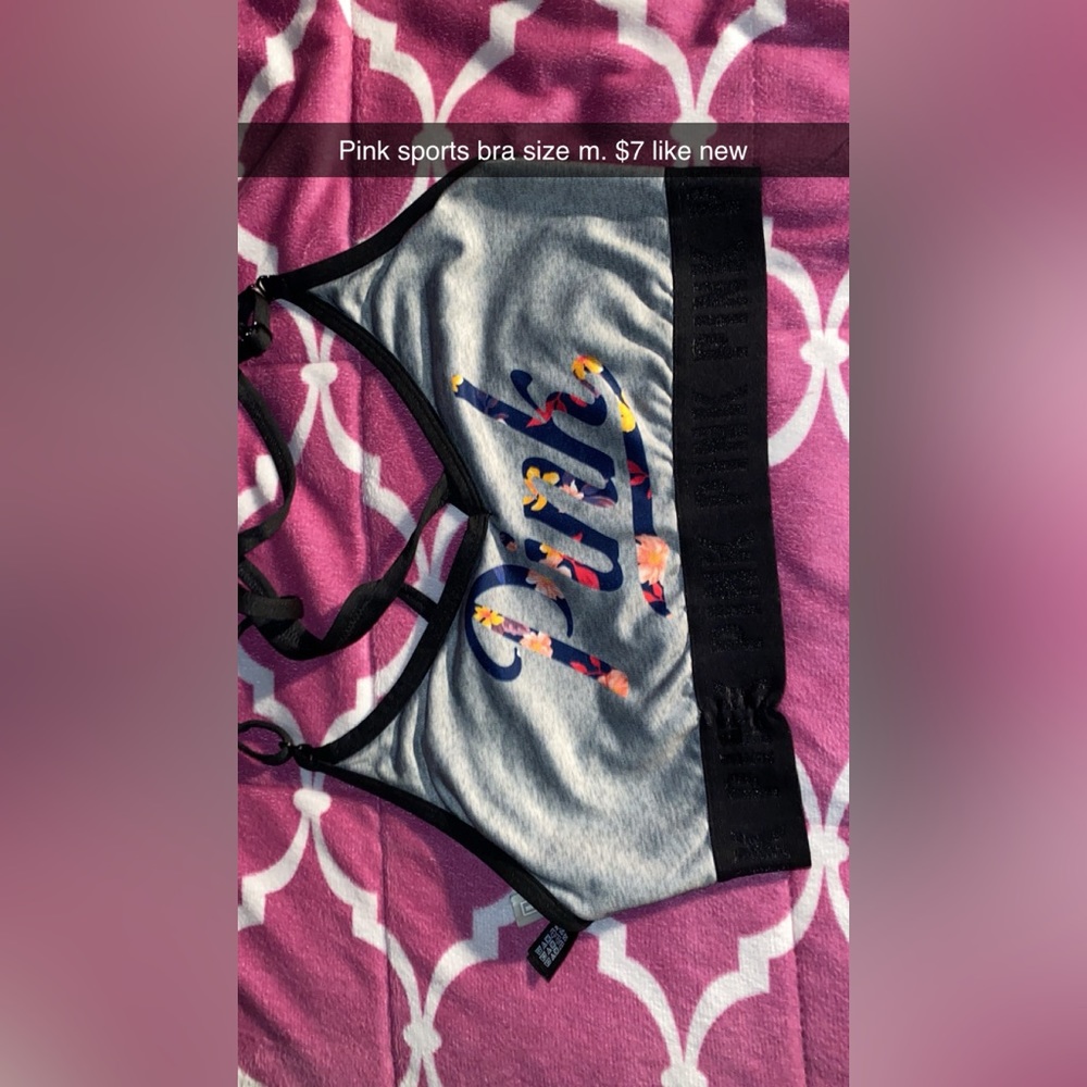 Pink sports bra